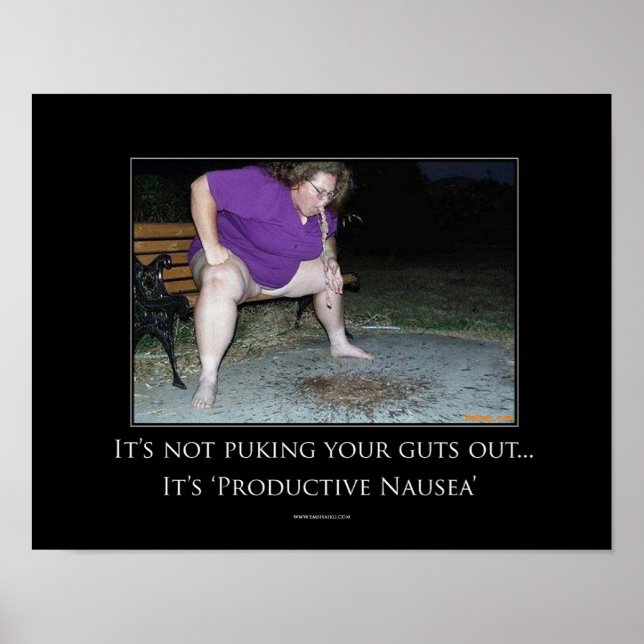 Poster de motivation Nausea productif (Devant)