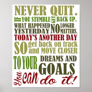 Poster De motivation : Non jamais stoppé
