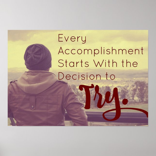 Poster de motivation pour "Essayer" (Devant)