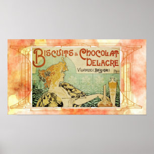 Poster de Mucha Biscuits vintage