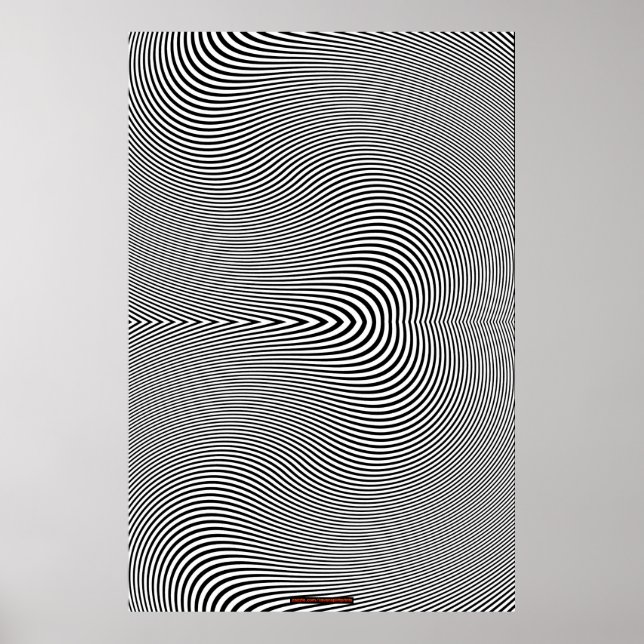 Poster de mur d'illusion optique en noir et blanc (Devant)