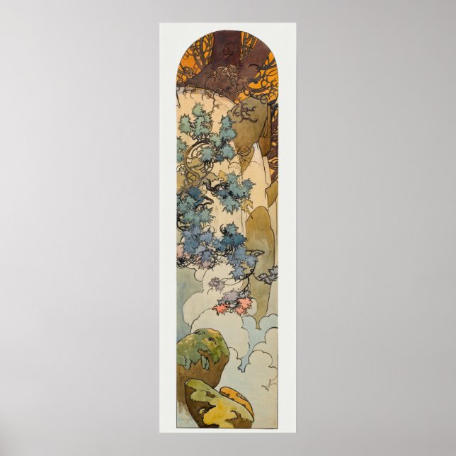 Poster de musique Alphonse en verre satiné Art Nou (Devant)