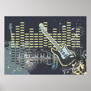 Poster de musique de guitare vintage