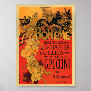 Poster de musique de l'opéra vintage Art Nouveau L