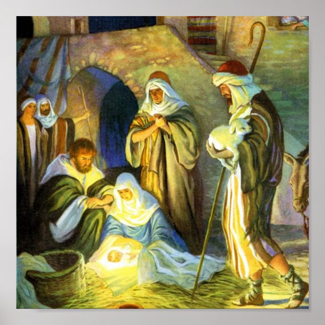 Poster de naissance Jésus 15x15 (Devant)