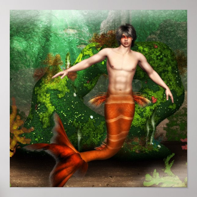 Poster de natation Merman (Devant)