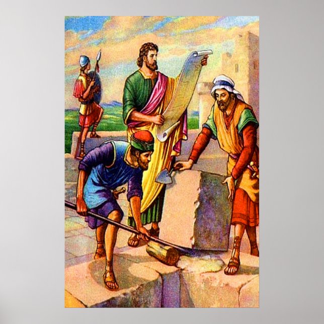 Poster de Nehemiah 4 Construire les Murs de Jérusa (Devant)