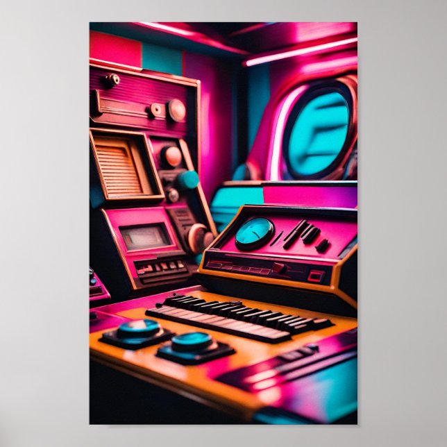 Poster de Neon Synthwave Galaxy (Devant)