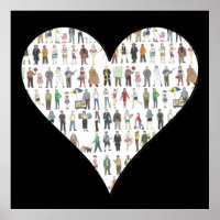 Poster de New York City Black Heart NYC Art