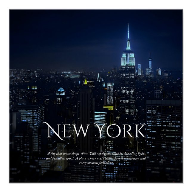 Poster de New York City Skyline - Modern Wall Art  (Devant)