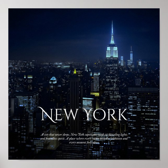 Poster de New York City Skyline - Modern Wall Art  (Devant)