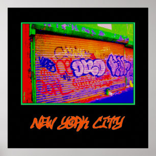 Poster de New York sur les graffitis électriques