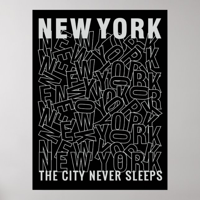 Poster de New York Typographie (Devant)
