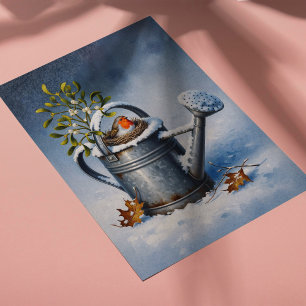 Poster de nid d'oiseaux d'hiver pour le papier déc