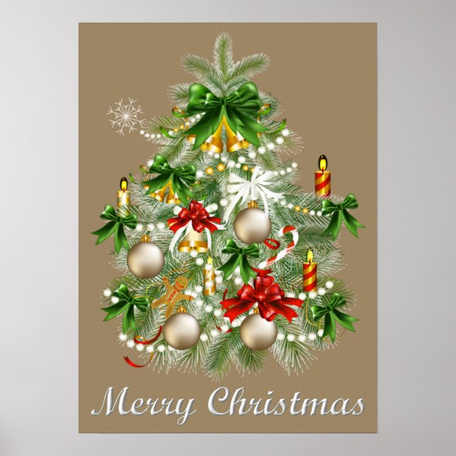 Poster de Noël avec des bougies (Devant)