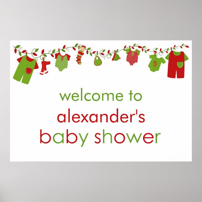 Poster de Noël Baby Blandry Boy Baby shower (Devant)