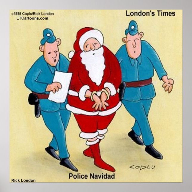 Poster de Noël de la police Navidad Funny (Devant)