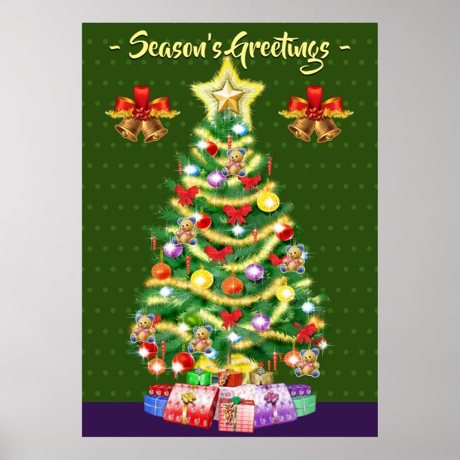Poster de Noël de l'arbre géant verts de Noël (Devant)