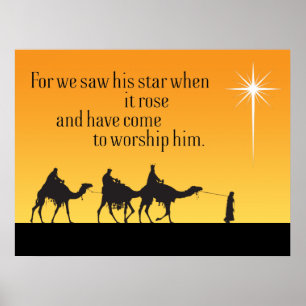 Poster de Noël des Trois Sages Hommes Star de Beth