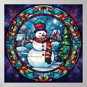 Poster de Noël en verre satiné