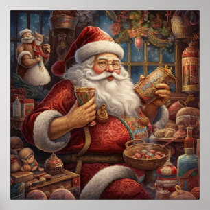 Poster de Noël Festif Holiday Père Noël