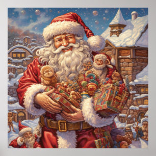 Poster de Noël Festif Holiday Père Noël