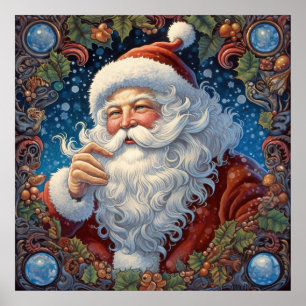 Poster de Noël Festif Holiday Père Noël