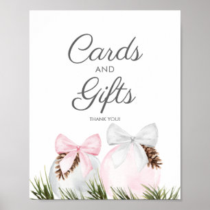 Poster de Noël Fille Baby shower cartes et cadeaux