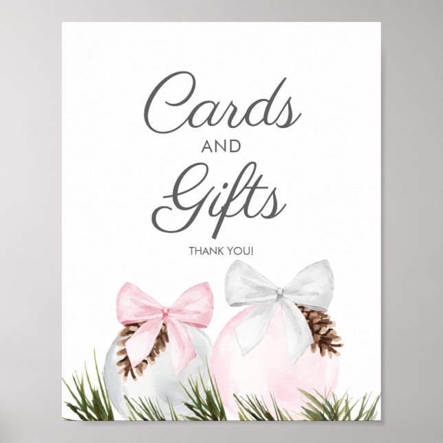 Poster de Noël Fille Baby shower cartes et cadeaux (Devant)