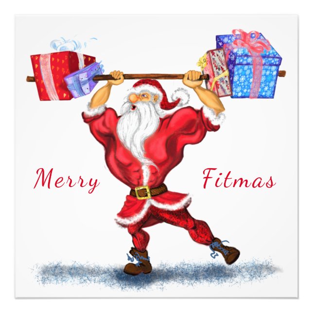 Poster de Noël Fitness Père Noël (Devant)