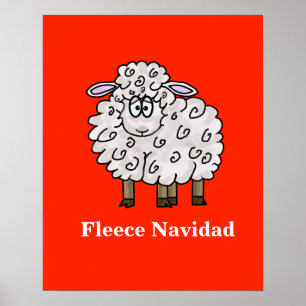 Poster de Noël Fleece Navidad Funny Sheep