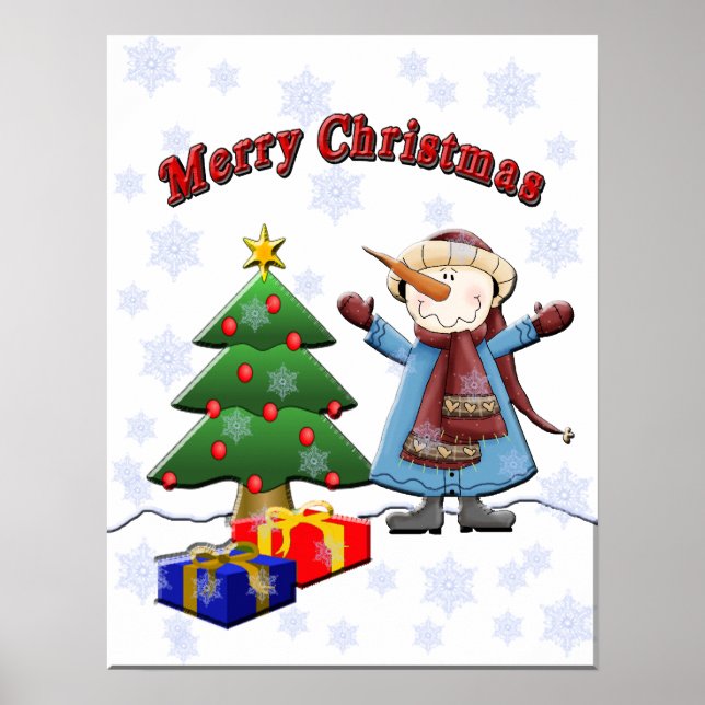 Poster de Noël Joyeux Snowman (Devant)