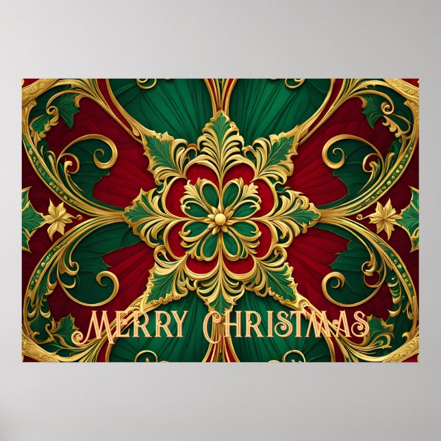 Poster de Noël Rouge Vert (Devant)