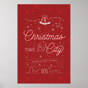Poster de Noël Silver Bells 24x36 / Rouge