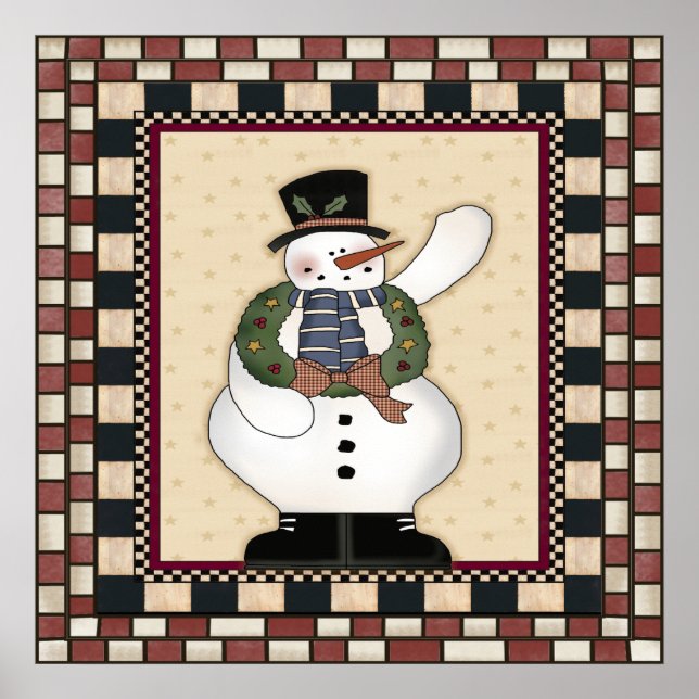 Poster de Noël Snowman (Devant)