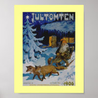 Poster de Noël suédois vintage 1906