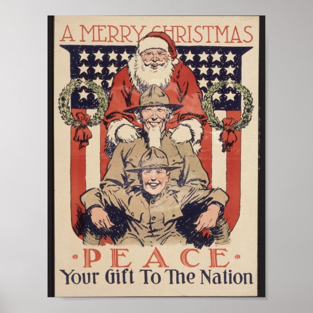 Poster de Noël Vintage — Paix (Devant)