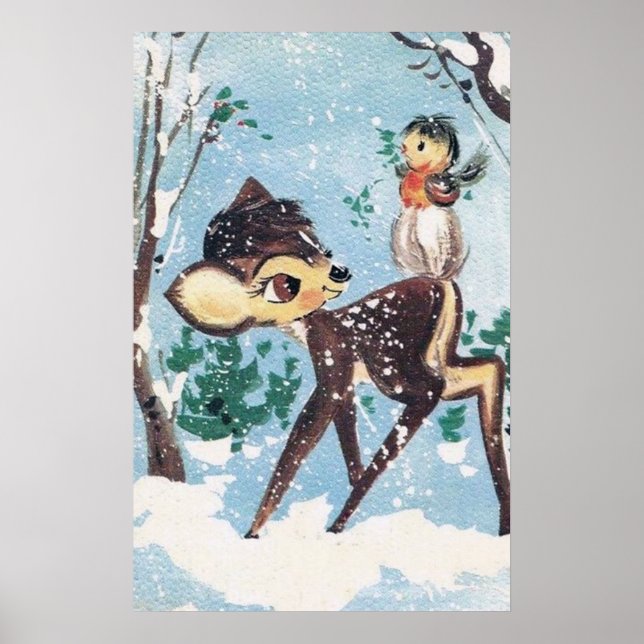 Poster de Noël vintage rétro (Devant)
