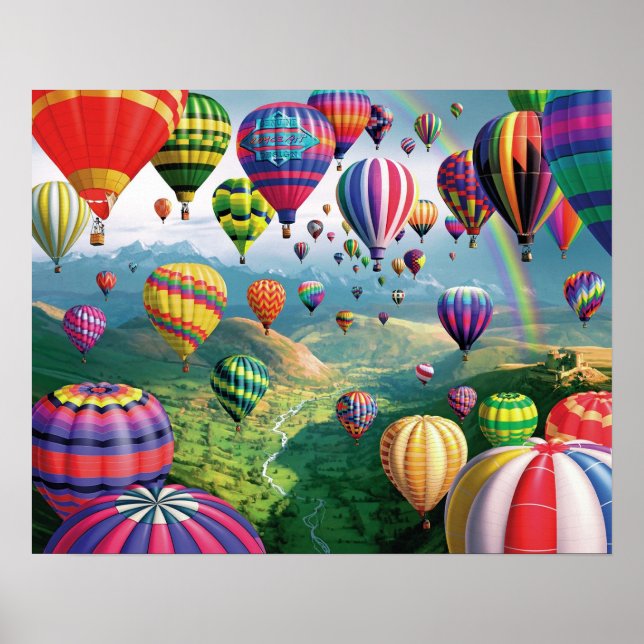 Poster De Nombreux Ballons À Air Chaud (Devant)