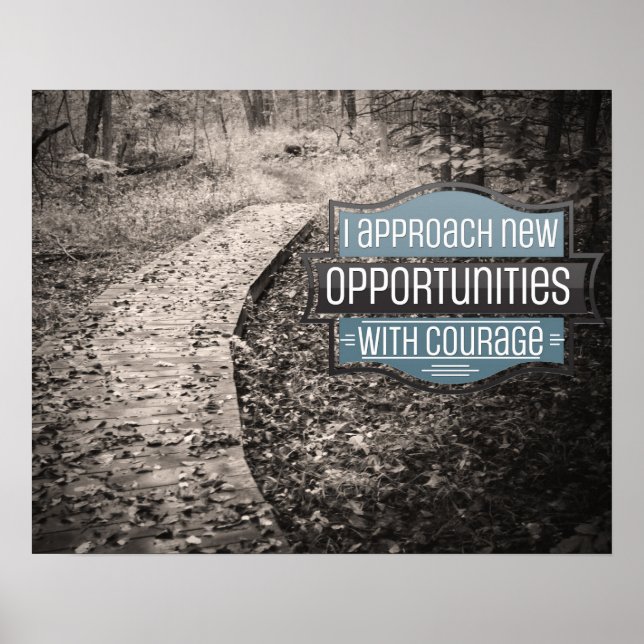 Poster De nouvelles opportunités avec courage (Devant)