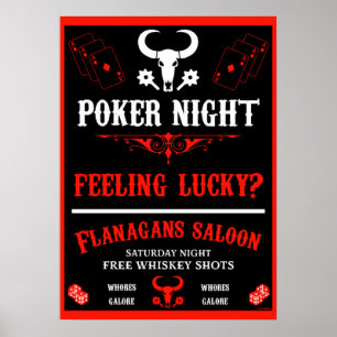 Poster de nuit de Poker vintage