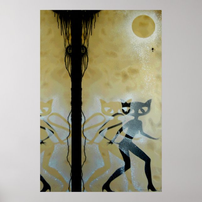 Poster de nuit pour fille de chat (Devant)