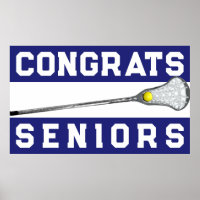 Poster de nuit senior de l'équipe Bleue Lacrosse