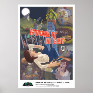 Poster de nuit sur la Lune