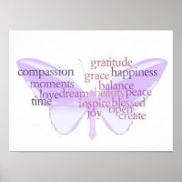 Poster de papillon de joie et de gratitude