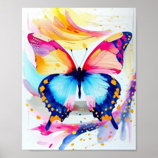 Poster de papillon vibrant - Splash artistique de 