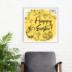 Poster de Pâques Jaune Décor de la maison de print