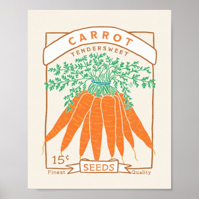 Poster de paquets de graines de carottes (Devant)