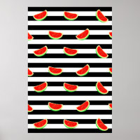 Poster de pastèque, affiche de fruits, rayures NOI