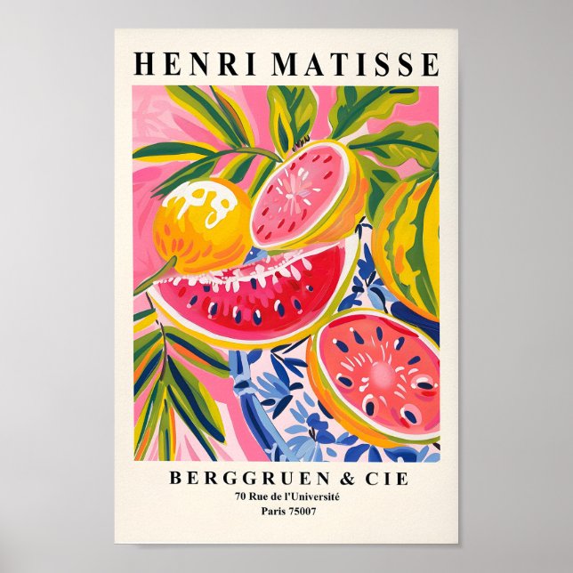 Poster de pastèque, Matisse Art Print, Mid Century (Devant)